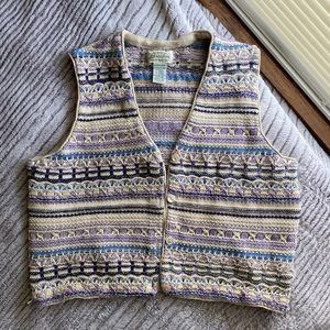 Vintage St. John’s Bay Sweater Vest Size Medium sleeveless boho hippie top knit